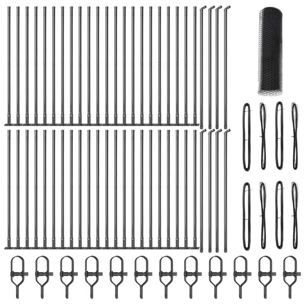 vidaXL Poteau de clôture. Gris 100 x 0,6 m (treillis de 13 mm)