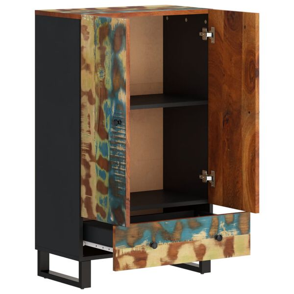 vidaXL Buffet haut et tiroir 60x33x100 cm bois massif r&eacute;cup&eacute;ration/fer