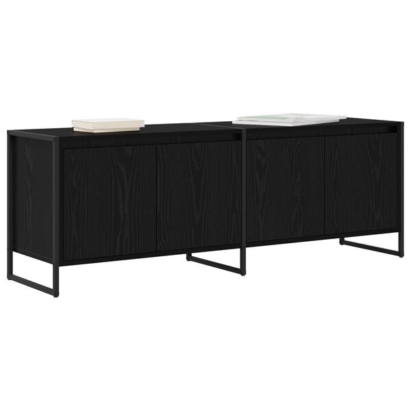 vidaXL Meuble TV Ch&ecirc;ne noir 140 x 36 x 49.5 cm Bois d'ing&eacute;nierie