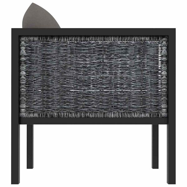 vidaXL Canapé sectionnel avec coussin Résine tressée Anthracite