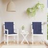 vidaXL Coussins de chaise &agrave; dossier bas lot de 2 bleu marine tissu