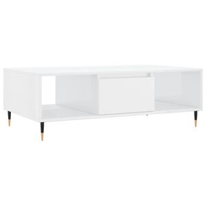 vidaXL Table basse blanc brillant 104x60x35 cm bois d'ing&eacute;nierie