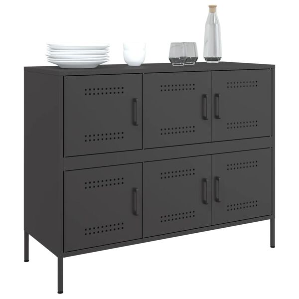 vidaXL Buffet noir 100,5x39x79 cm acier