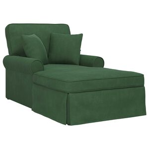 vidaXL Chaise lounge avec jupe avec coussin 3 pcs Vert Jungle