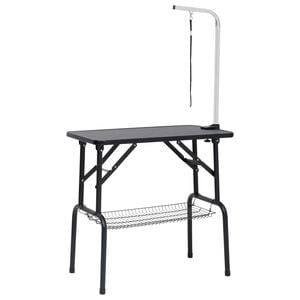 vidaXL Table de toilettage r&eacute;glable de chiens avec 1 boucle et panier