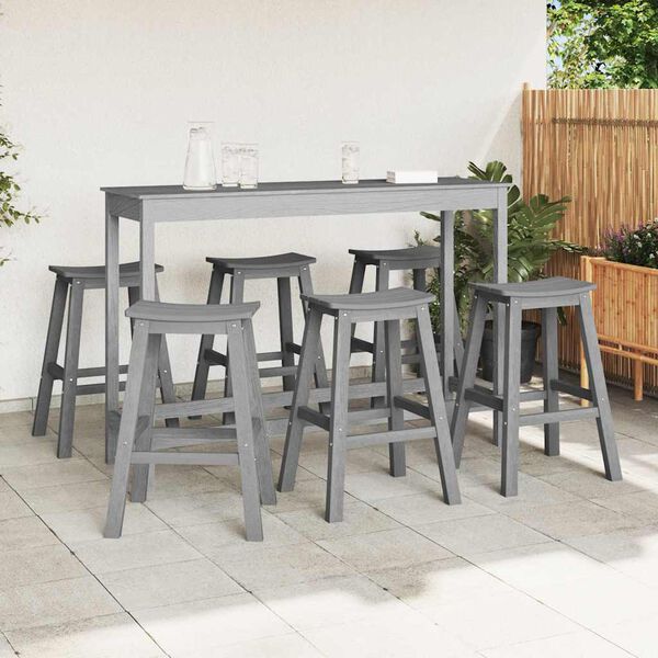 vidaXL Ensemble de bar de jardin 6 pcs Gris clair HDPE
