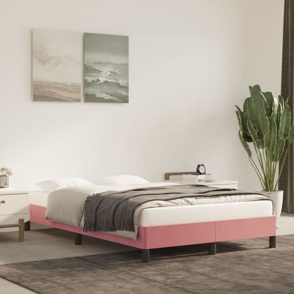 vidaXL Cadre de lit sans matelas rose 120x190 cm velours
