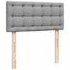 vidaXL Lit ottoman avec matelas et LED gris clair 90x200 cm tissu