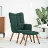 vidaXL Fauteuil relax avec tabouret en velours vert foncé