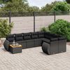 vidaXL Salon de jardin 10 pcs avec coussins noir r&eacute;sine tress&eacute;e