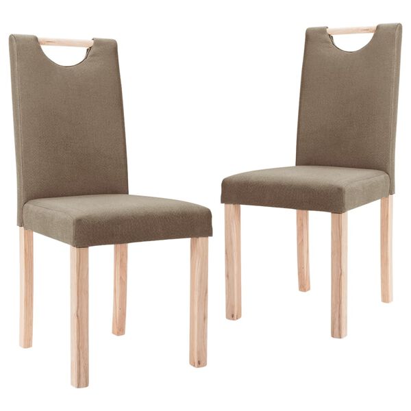 vidaXL Chaises &agrave; manger lot de 2 taupe tissu