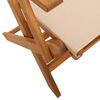 vidaXL Ensemble à manger de jardin 5 pcs beige tissu et bois massif