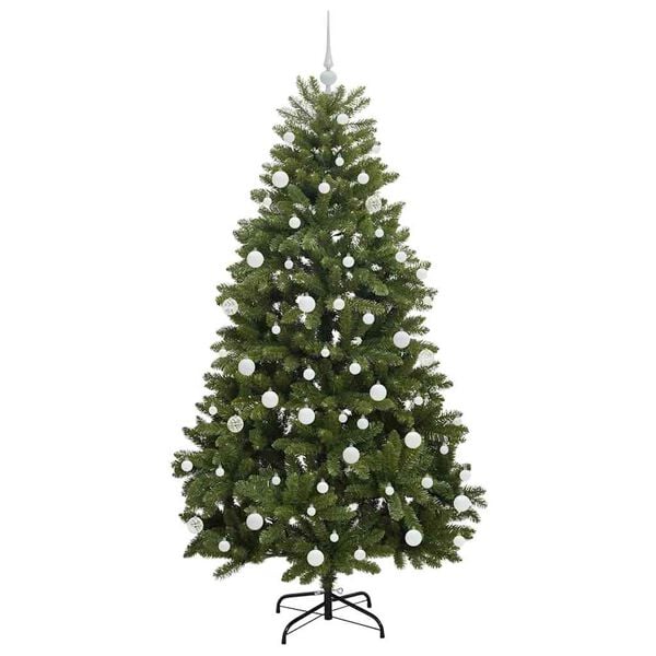 vidaXL Sapin de No&euml;l artificiel avec 300 LED Vert 180 cm PVC et m&eacute;tal