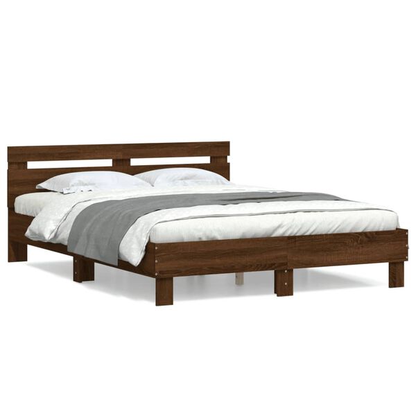 vidaXL Cadre de lit sans matelas chêne marron 140x200 cm