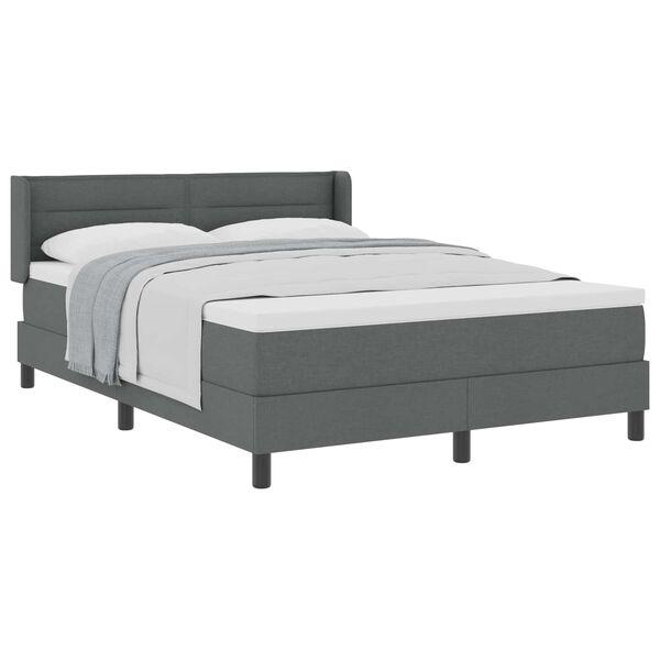 vidaXL Lit &agrave; ressorts avec matelas Gris fonc&eacute; 200 x 160 cm tissu