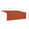 vidaXL Auvent automatique r&eacute;tractable avec store 4x3m Orange et marron