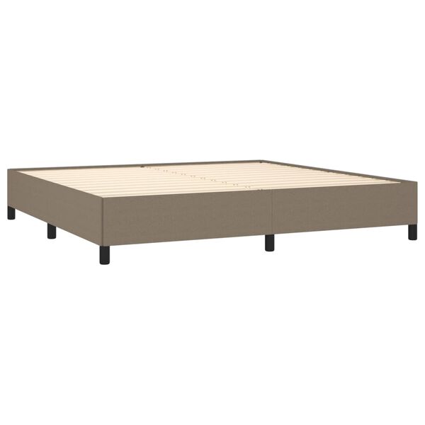 vidaXL Sommier &agrave; lattes de lit avec matelas Taupe 200x200 cm Tissu