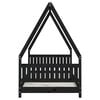 vidaXL Cadre de lit pour enfants noir 90x190 cm bois de pin massif