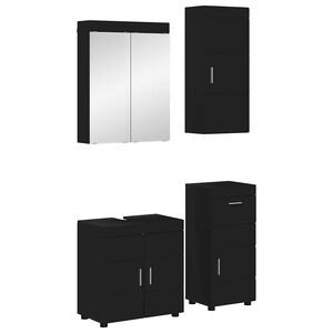 vidaXL Ensemble de mobilier de salle de bain TULUM 4 pcs Noir