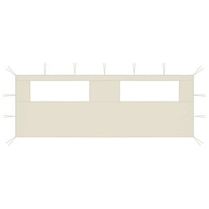 vidaXL Paroi lat&eacute;rale de belv&eacute;d&egrave;re avec fen&ecirc;tres 6x2 m Cr&egrave;me
