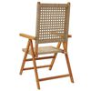 vidaXL Chaises inclinables de jardin lot de 6 beige rotin bois massif