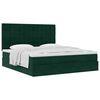 VidaXL Cadre de lit ottoman avec matelas vert fonc&eacute; 180x200cm velours