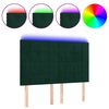vidaXL T&ecirc;te de lit &agrave; LED Vert fonc&eacute; 144x5x118/128 cm Velours