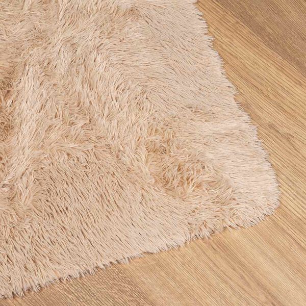 vidaXL Tapis shaggy &agrave; poils longs NAVARRA beige 120x120 cm polyester