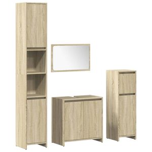 vidaXL Ensemble de meubles de salle de bain 4 pcs ch&ecirc;ne sonoma