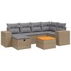 vidaXL Salon de jardin avec coussins 7pcs m&eacute;lange beige r&eacute;sine tress&eacute;e