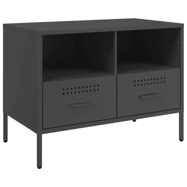 vidaXL Meuble TV noir 68x39x50,5 cm acier