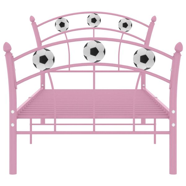 vidaXL Cadre de lit sans matelas rose m&eacute;tal 90x200 cm