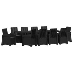 vidaXL Ensemble de salle &agrave; manger pour jardin 11 pc Anthracite PP