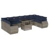 vidaXL Ensemble de canap&eacute; de jardin 11 pcs avec coussins gris r&eacute;sine tress&eacute;e