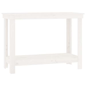 vidaXL Banc de travail Blanc 110x50x80 cm Bois de pin massif