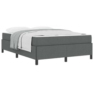 vidaXL Lit &agrave; ressorts avec matelas Gris fonc&eacute; 140 x 190 cm tissu