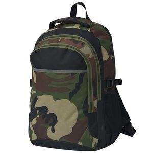 vidaXL Sac &agrave; dos d'&eacute;cole 40 L noir et camouflage