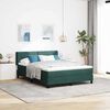 vidaXL Lit &agrave; ressorts avec matelas Vert fonc&eacute; 190 x 140 cm Velours