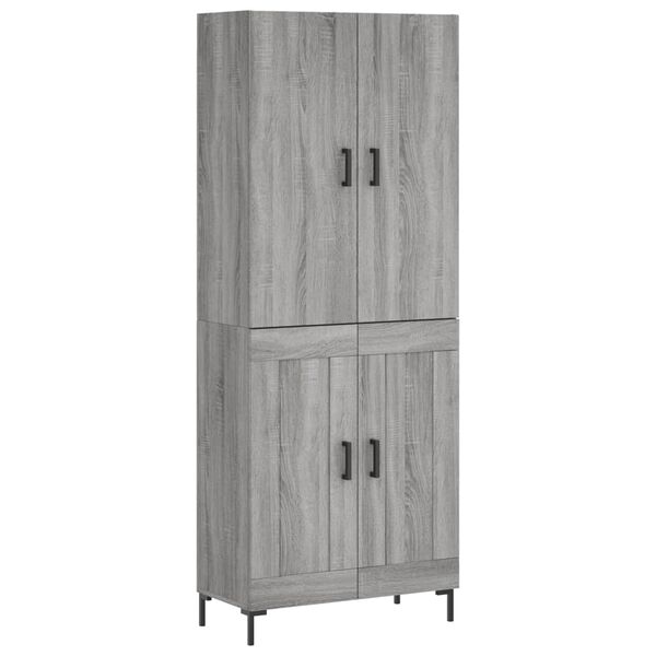 vidaXL Buffet haut Sonoma gris 69,5x34x180 cm Bois d'ing&eacute;nierie