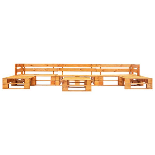 vidaXL Canap&eacute;s de jardin palette 6 pcs Bois Marron miel