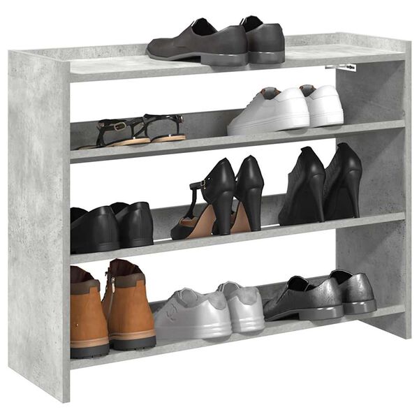 vidaXL Étagère à chaussures gris béton 80x25x62 cm bois d'ingénierie