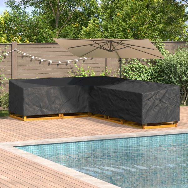 vidaXL Housse pour meubles Noir 330 x 255 x 80 cm Tissu Oxford 210D