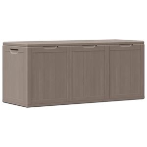 vidaXL Bo&icirc;te de rangement de jardin 270 L Marron PP aspect bois
