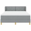 vidaXL Lit &agrave; ressorts avec matelas Gris clair 160 x 200 cm tissu