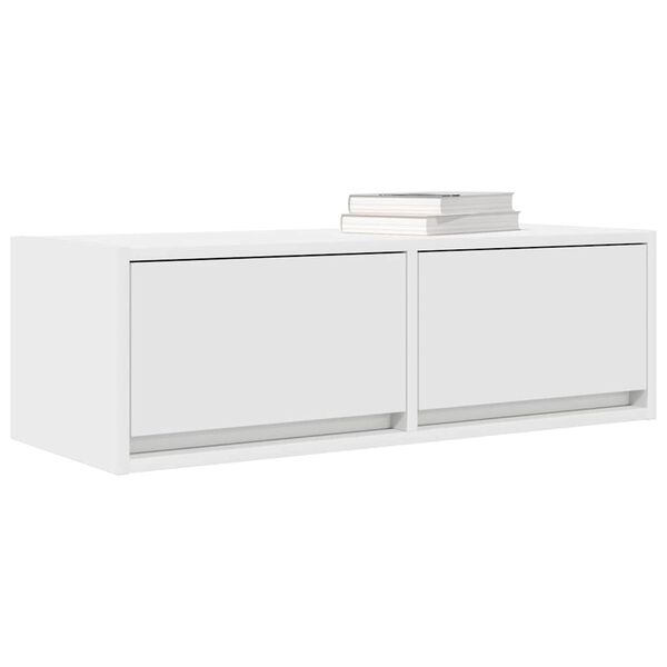 vidaXL Meuble TV blanc 80x31x25,5 cm bois d'ing&eacute;nierie