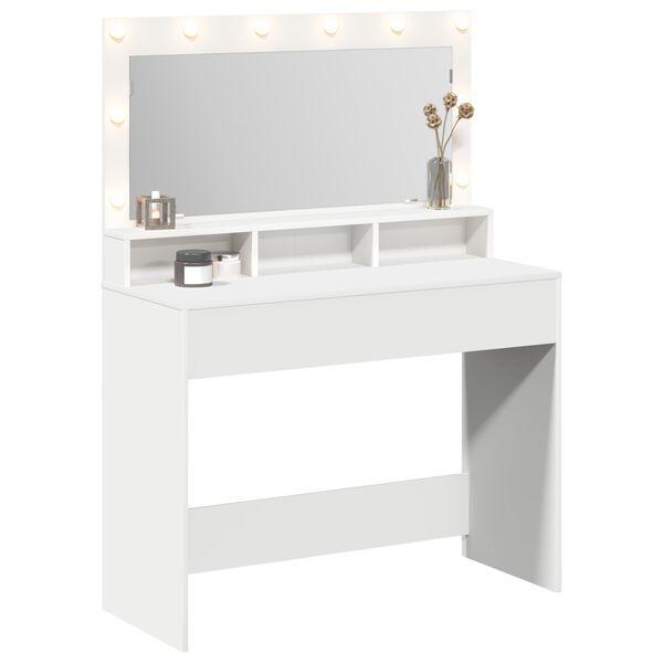 vidaXL Table de Toilette Blanc 100 x 41 x 135 cm Bois d'ing&eacute;nierie