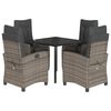 vidaXL Ensemble &agrave; manger de jardin 5 pcs coussins gris r&eacute;sine tress&eacute;e