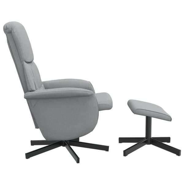 vidaXL Fauteuil inclinable avec repose-pied gris clair tissu