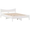 vidaXL Cadre de lit sans matelas blanc 135x190 cm bois de pin massif