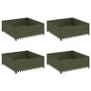 vidaXL Bordure de Pelouse 4 pc 100 x 100 x 35 cm Acier Vert olive